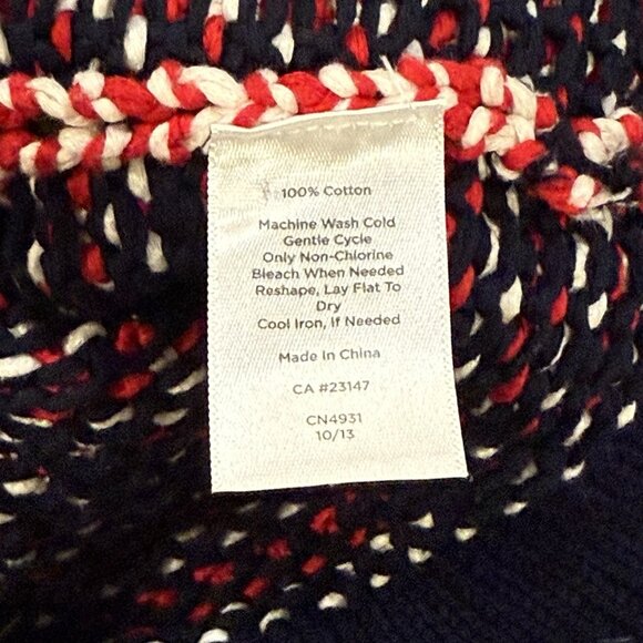 Talbots Red White Blue Button Front Cardigan Sweater Chunky Knit Womens size 1X - Picture 6 of 9